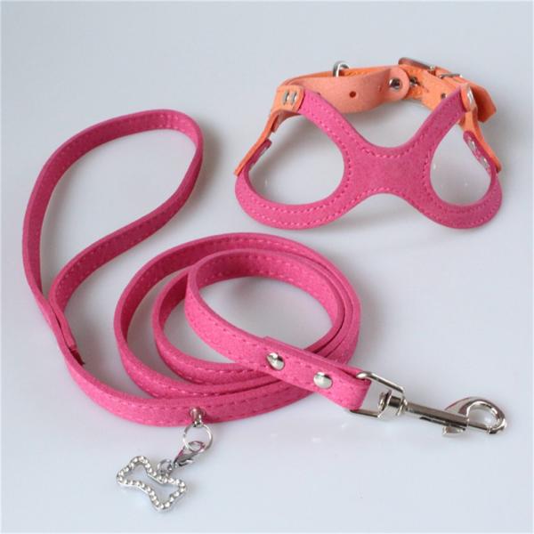 Quality Hallupets Soft Mesh Padded Collar Leash Harness Set Dog Chest And Back Traction wholesale