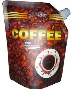 Quality Customize stand up plastic pouch with spout shape for Coffee with Gusset wholesale