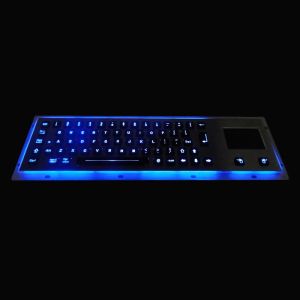 Panel Mount Illuminated Metal Keyboard With 65 Backlight Keys And Integrated