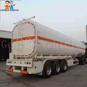 China Genron 7000L 3axles 9silos carbon steel/aluminum fuel tanker semi trailer on sale
