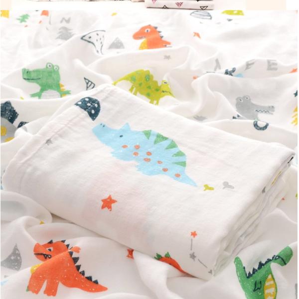 40S Quilted Double Layer Cotton Gauze Fabric 110GSM Kids Blanket