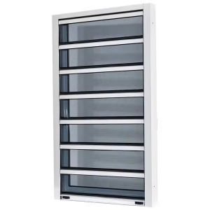 Functional Blind Shutter Louver Glass Window With Simplicity Material