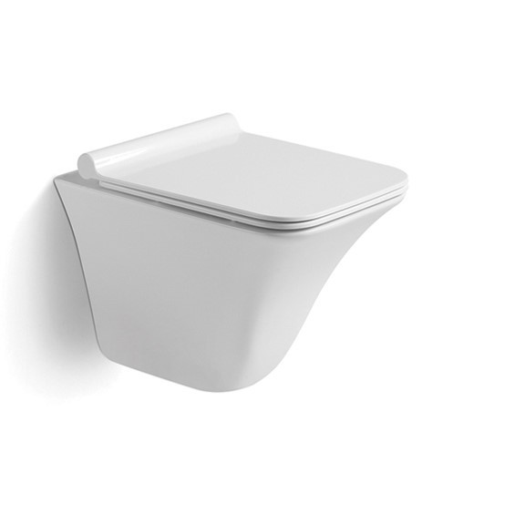 Modern Wc Ceramic Wall-Mounted Toilet with Concealed Tank Rimless One-Piece