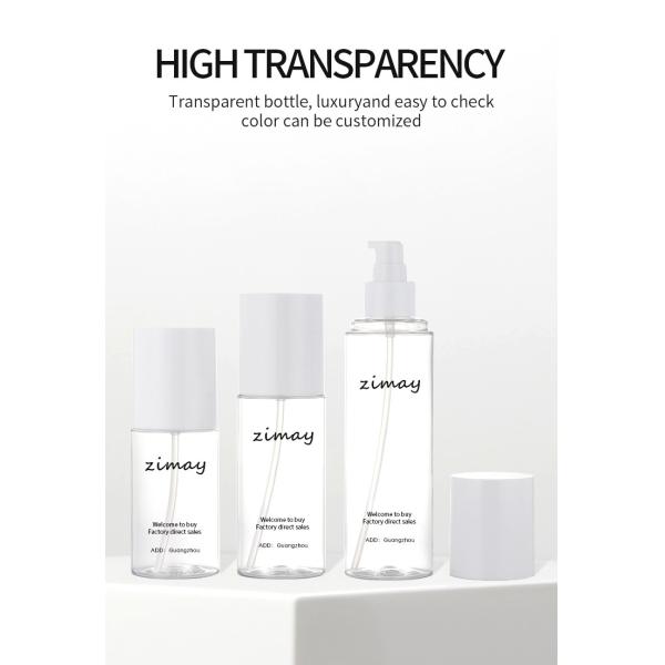 Refillable Clear Airless Pump Bottle Cream Lotion Bottle For Toiletries Liquid