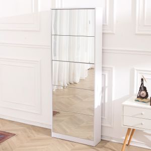 MDF KD Mirror Shoe Rack Bracket ABS Living Room Shoe Rack Width 20cm