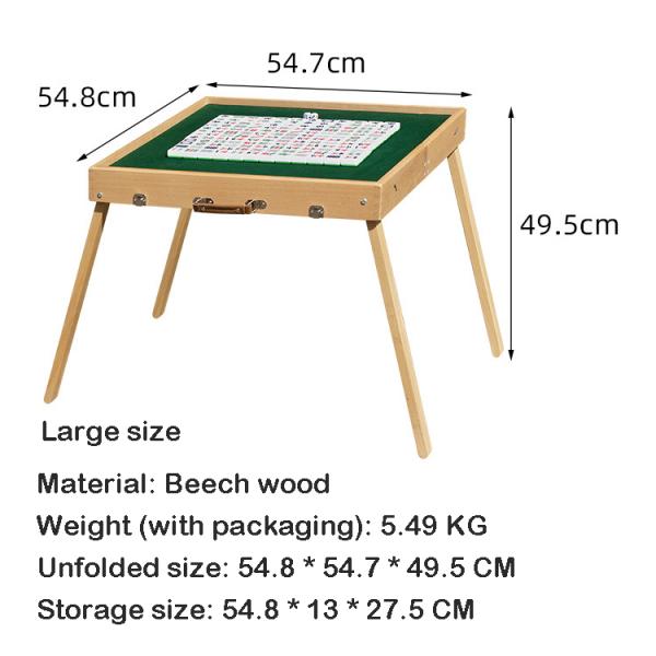 Wood Style Panel Portable Folding Mahjong Table for Outdoor Party Events and Gatherings
