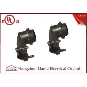 Steel Flexible Conduit Fittings Squeeze 90 Degree BX Connector , UL File No.