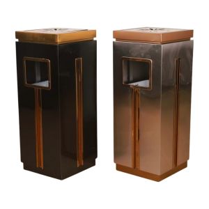 Cheap Fashionable Marble Waste Can Stainless Steel Ashtray Bin Hotel Lobby Trash Bin/ Public Area Bins for sale