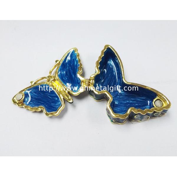 Alloy butterfly trinket box metal Small Jewelry Boxes