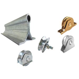 Metal Floor Bolt Down Sliding Gate Track Hardware And Wheels Embedded U Shape