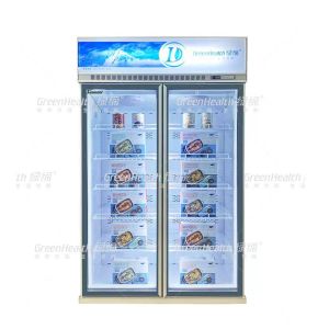 Frequency Conversion Commercial Glass Display Freezer With LED Light