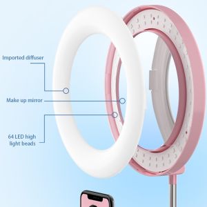 Desktop Lamp 6 Inch 12W Circle Selfie Light On Stand