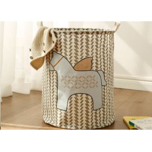 Cheap Foldable washing laundry clothes basket toy storage bag large box customized blue wooden horse star for sale