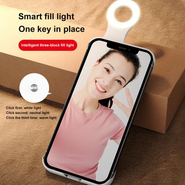 ODM Selfie Light Phone Case , Portable Mobile Phone LED Ring Light Back Cover for Iphone