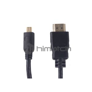 Slim Micro HDMI Cable A Plug To D Plug Gold 2m For Camera Portable Devices