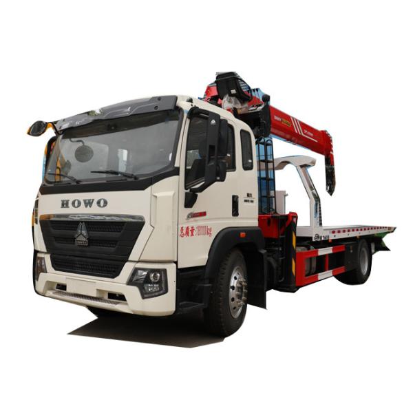 4x2 HOWO Tow Trucks Wrecker Truck One Tow Two Vehicle 10 Tons Flatbed Road-block