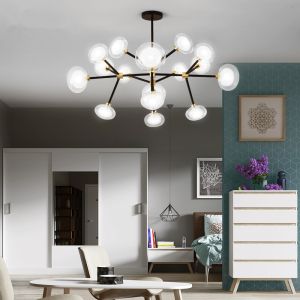 Nabila Rectangular Round Chandelier For Dining room Bar Kitchen sputnik