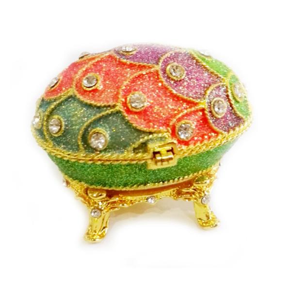 Crystal Easter Faberge Egg Jewelry Box Earrings Russian Trinkets Case Easter Gifts Collectible Figurines Creative Gifts