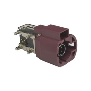 FAKRA HSD LVDS 4+2Pin Rignt Angle Type Panel Mount Through Hole D Code Plug