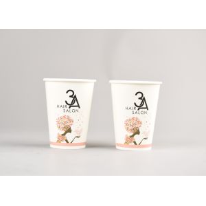 Cheap White Recyclable To Go Coffee Cups With Lids Custom Printed Take Out for sale