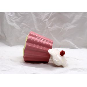 Pink Ceramic Kitchen Canisters Dolomite Strawberry Ice Cream Curl Cone Cookie