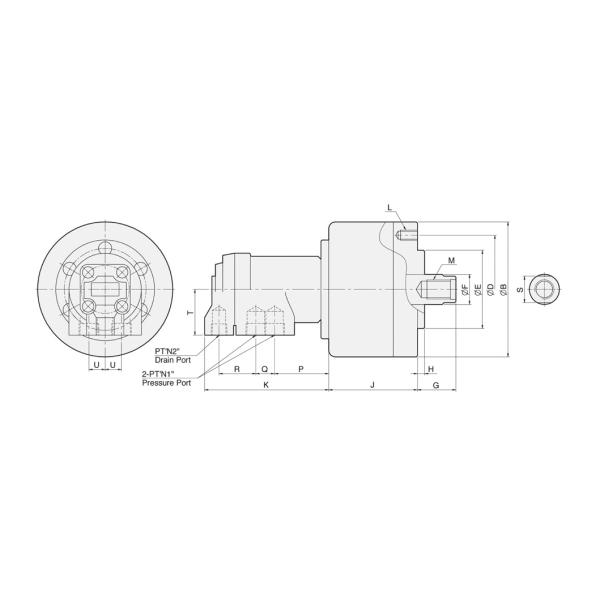 MH Non through-hole rotary hydraulic cylinder