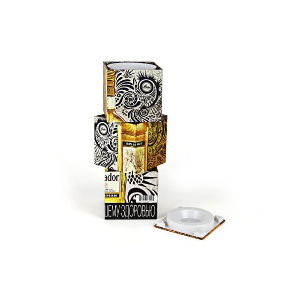 Customized Square Recycled Paper Gift Boxes , Movable Cylindrical Tubes Wine Packaging