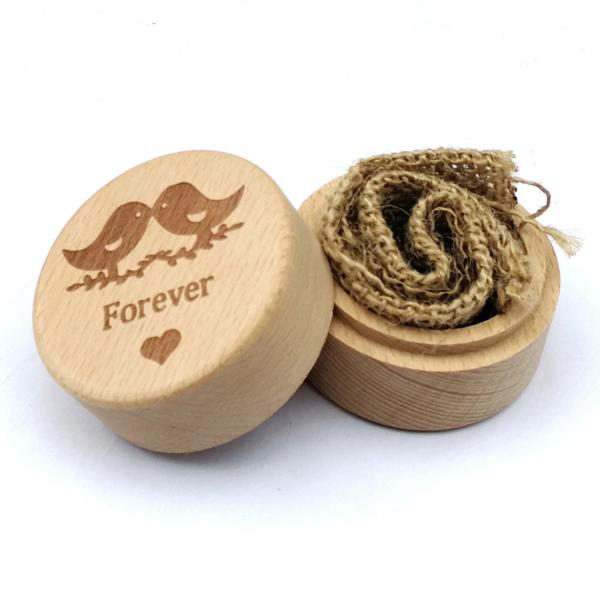 Cylindrical Rainproof Wooden Box Packaging Ultraportable Recycled