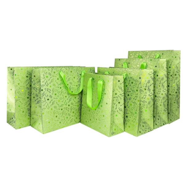 Stand Up 210gsm Craft Paper Gift Bag With Handles Hot Stamping Handbag Customization