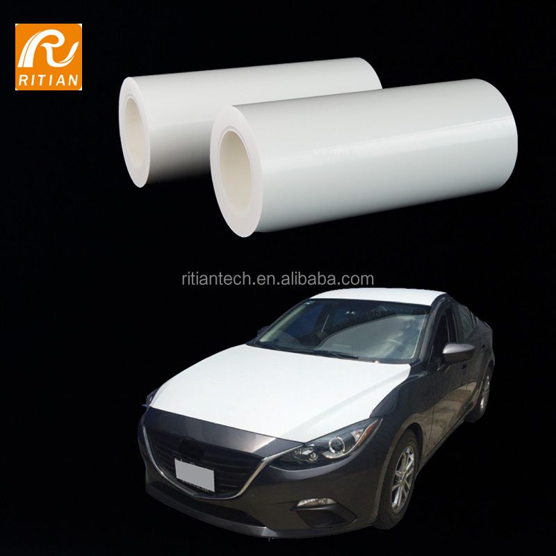 Cheap Glossy White Automotive Protective Film with Customized Logo and 1.0 m x 100 m Size for Car Paint Protection for sale