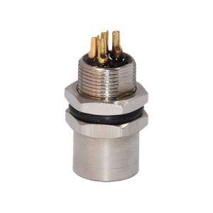 M8 IP67 Waterproof Male Metal Panel Mount Circular Soldering Connector 3 Pin 4
