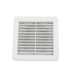 100mm Square Plastic Grill White PP Ducting Ventilation Extract Fan with Insect