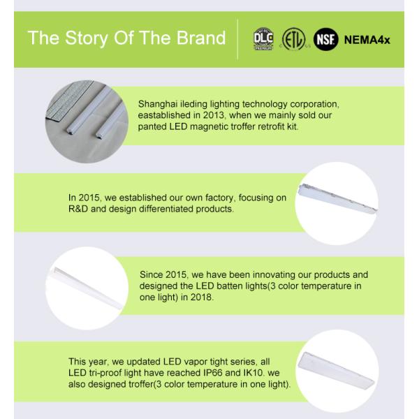 120-347V LED Tri Proof Light for Warehouse 4FT Linear Vapor Tight High Bay Lighting