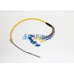 LC 12 Cores Armored Optical Fiber Pigtail With Bundle Type LSZH Outer Jacket