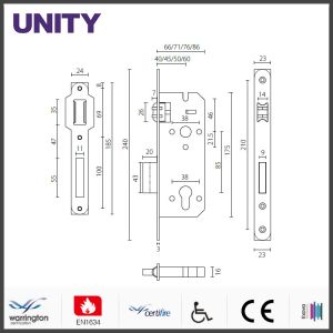 UNITY ML1072 Series Mortice Door Lock Stainless Steel Faceplate