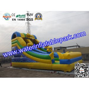 Kids Minions Inflatable Bouncy Slide / Inflatable Slide For Amusement Park