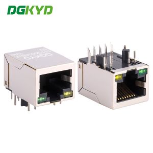 China 10/100/1000M Base-T/TX RJ45 Network Interface With LED Lights, Modular Socket For Network Port DGKYD111Q060AB2A1D on sale China 10/100/1000M Base-T/TX RJ45 Network Interface With LED Lights, Modular Socket For Network Port DGKYD111Q060AB2A1D on sale