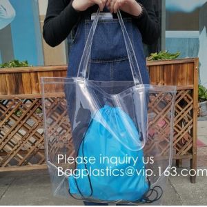 Waterproof All Over Printing PVC Coating Tote Shoulder Fabric Shopping Bag With