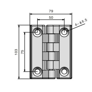 Black Plastic PA 180 Degree Door Hinge For Electrical Cabinet