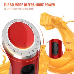 Multifunctional Stick Hand Blender 12 Speed Immersion Blender