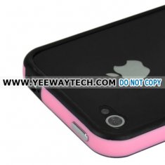 Silicone and Plastic Assembly Bumper for Verizon CDMA iPhone 4 / 4S - Pink /
