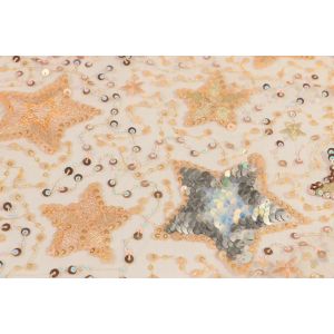 Multipatterned Bridal Lace Fabrics , Breathable Luminous Sequin Lace Fabric