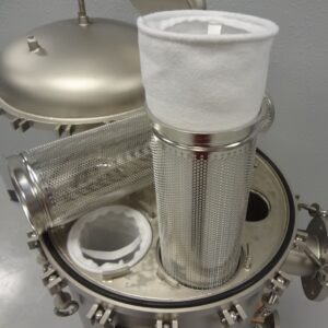 6.0bar 87psi Stainless Steel Bag Filter Housing With 25-350 Mircon Filter Bag