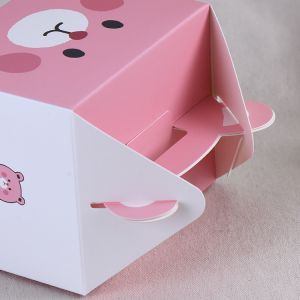 CMYK 4 Color Printing Cardboard Cake Boxes Packaging With Handle