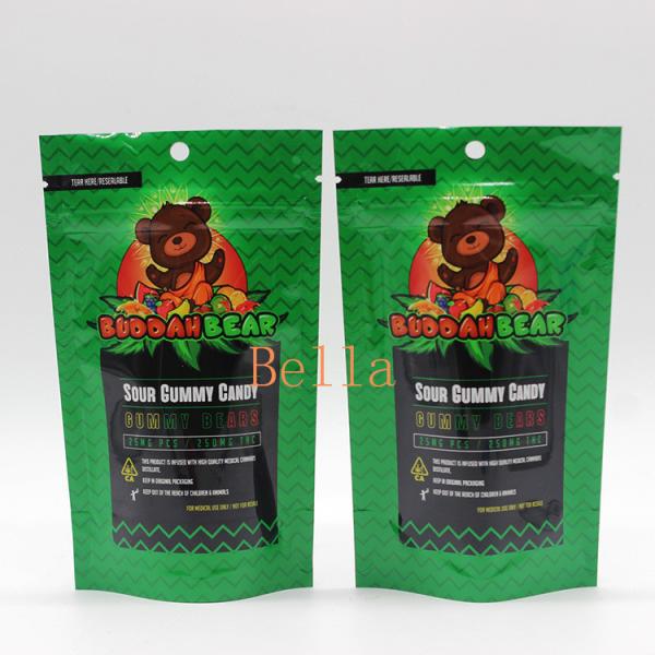 Quality Clear Window Stand Up Zipper Pouch Custom Printing For Herbal Tea CBD Powerfood Packaging wholesale