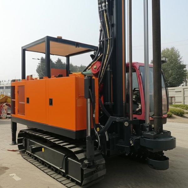 Small auxiliary winch lifting force 2.5T crawler water well drilling rig weight