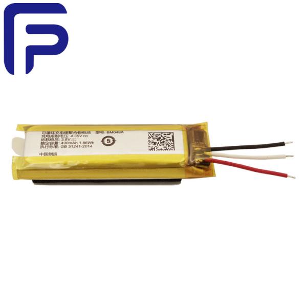 Rechargeable Lithium Ion Battery Pack , Bluetooth Headset Battery 510mAh 3.8V