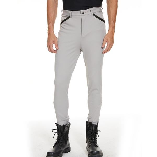 Quality Gray XL Men Equestrian Leggings Polyester Knee Silicone Horse Riding Breeches Pocket wholesale