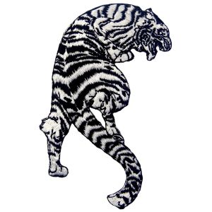 China 120D Laser Cut 100% Embroidered Tiger Iron On Patch on sale