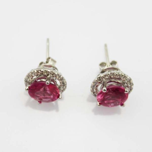 Sterling Silver 8mm Round Green Cubic Zirconia Earrings (JRE055)